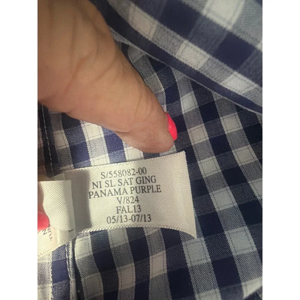 Banana Republic Mens Non-Iron Slim Fit Gingham Shirt XL